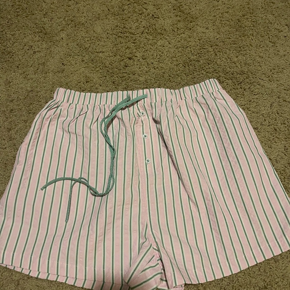 Peach Love California Pink and Green Athletic Shorts
